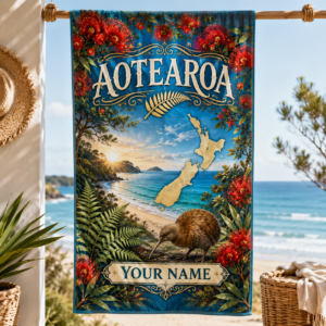 Auspiritmerch New Zealand Pōhutukawa Special Bath/ Beach Towel Personalized Gift For Fan