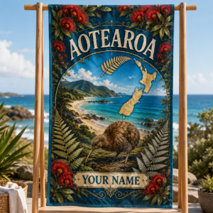 Auspiritmerch New Zealand Aotearoa Special Bath/ Beach Towel Personalized Gift For Fan
