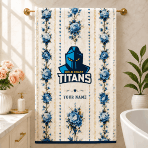 Auspiritmerch Gold Coast Titans Premium Bath/ Beach Towel Personalized Gift For Fan