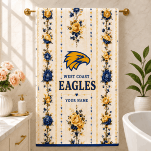 Auspiritmerch West Coast Eagles Premium Bath/ Beach Towel Personalized Gift For Fan