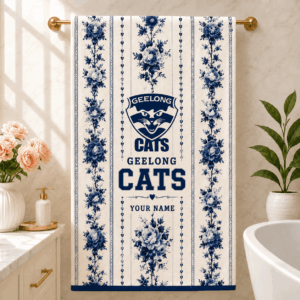 Auspiritmerch Geelong Cats Premium Bath/ Beach Towel Personalized Gift For Fan