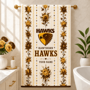 Auspiritmerch Hawthorn Hawks Premium Bath/ Beach Towel Personalized Gift For Fan