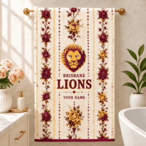 Auspiritmerch Brisbane Lions Premium Bath/ Beach Towel Personalized Gift For Fan