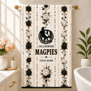 Auspiritmerch Collingwood Magpies Premium Bath/ Beach Towel Personalized Gift For Fan