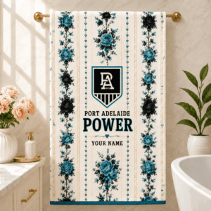 Auspiritmerch Port Adelaide Power Premium Bath/ Beach Towel Personalized Gift For Fan