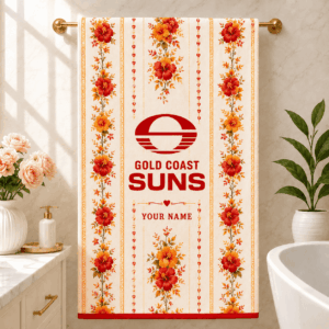 Auspiritmerch Gold Coast Suns Premium Bath/ Beach Towel Personalized Gift For Fan