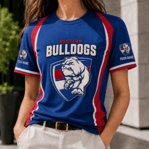 Auspiritmerch Western Bulldogs Team Cool Style T-Shirt Custom Name Gift For Fan