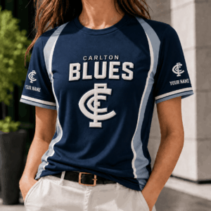 Auspiritmerch Carlton Blues Team Cool Style T-Shirt Custom Name Gift For Fan