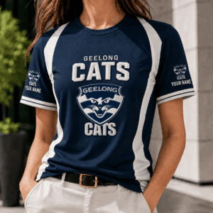 Auspiritmerch Geelong Cats Team Cool Style T-Shirt Custom Name Gift For Fan