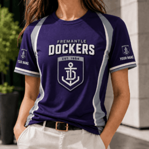 Auspiritmerch Fremantle Dockers Team Cool Style T-Shirt Custom Name Gift For Fan