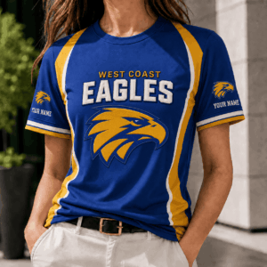 Auspiritmerch West Coast Eagles Team Cool Style T-Shirt Custom Name Gift For Fan
