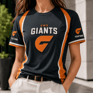 Auspiritmerch GWS Giants Team Cool Style T-Shirt Custom Name Gift For Fan