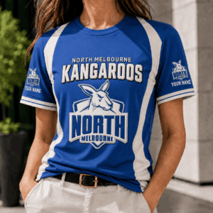 Auspiritmerch North Melbourne Kangaroos Team Cool Style T-Shirt Custom Name Gift For Fan
