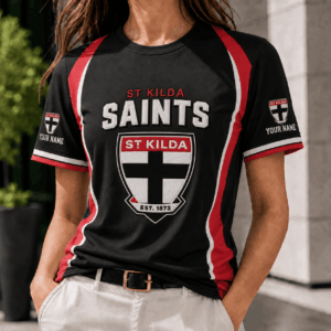 Auspiritmerch St Kilda Saints Team Cool Style T-Shirt Custom Name Gift For Fan