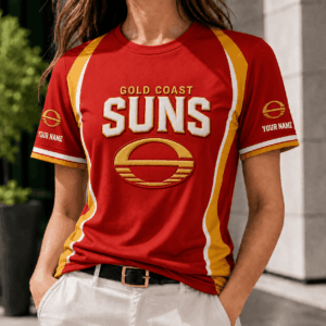 Auspiritmerch Gold Coast Suns Team Cool Style T-Shirt Custom Name Gift For Fan