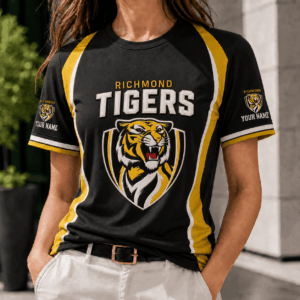 Auspiritmerch Richmond Tigers Team Cool Style T-Shirt Custom Name Gift For Fan