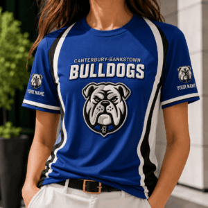 Auspiritmerch Canterbury-Bankstown Bulldogs Team Cool Style T-Shirt Custom Name Gift For Fan