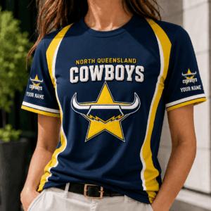 Auspiritmerch North Queensland Cowboys Team Cool Style T-Shirt Custom Name Gift For Fan