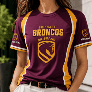 Auspiritmerch Brisbane Broncos Team Cool Style T-Shirt Custom Name Gift For Fan