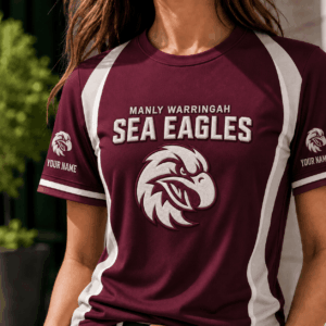 Auspiritmerch Manly Warringah Sea Eagles Team Cool Style T-Shirt Custom Name Gift For Fan