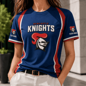 Auspiritmerch Newcastle Knights Team Cool Style T-Shirt Custom Name Gift For Fan