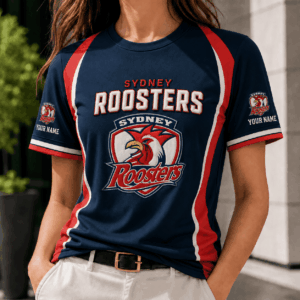 Auspiritmerch Sydney Roosters Team Cool Style T-Shirt Custom Name Gift For Fan