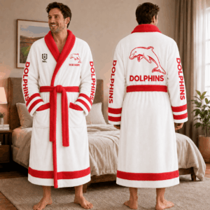 Auspiritmerch Dolphins Fleece Bathrobe Custom Name Gift For Fan