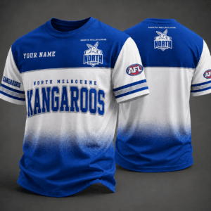Auspiritmerch North Melbourne Kangaroos Premium Unisex T-Shirt Custom Name Gift For Fan