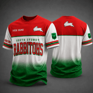 Auspiritmerch South Sydney Rabbitohs Premium Unisex T-Shirt Custom Name Gift For Fan