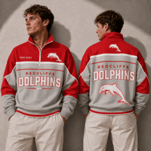 Auspiritmerch Dolphins Quarter Zip Sweatshirt Custom Name Gifts For Fan