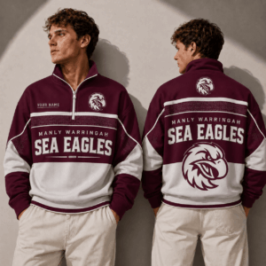 Auspiritmerch Manly Warringah Sea Eagles Quarter Zip Sweatshirt Custom Name Gifts For Fan