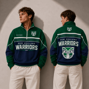 Auspiritmerch New Zealand Warriors Quarter Zip Sweatshirt Custom Name Gifts For Fan
