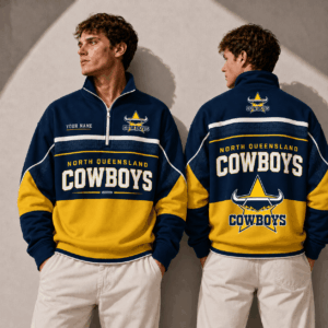 Auspiritmerch North Queensland Cowboys Quarter Zip Sweatshirt Custom Name Gifts For Fan
