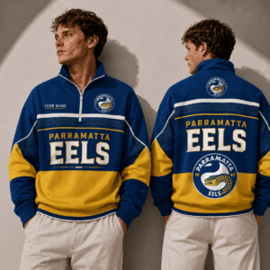 Auspiritmerch Parramatta Eels Quarter Zip Sweatshirt Custom Name Gifts For Fan