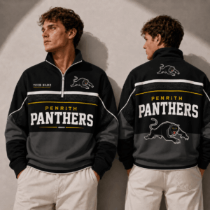 Auspiritmerch Penrith Panthers Quarter Zip Sweatshirt Custom Name Gifts For Fan