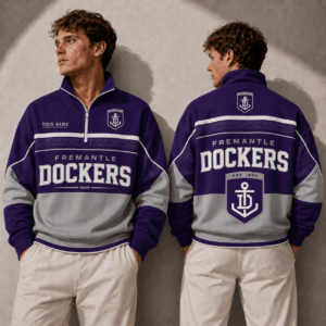 Auspiritmerch Fremantle Dockers Quarter Zip Sweatshirt Custom Name Gifts For Fan