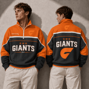 Auspiritmerch Greater Western Sydney Giants Quarter Zip Sweatshirt Custom Name Gifts For Fan