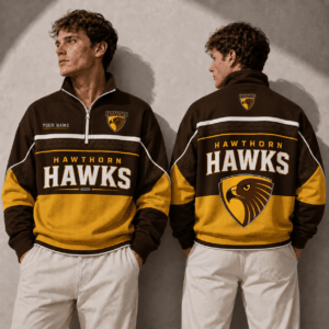 Auspiritmerch Hawthorn Hawks Quarter Zip Sweatshirt Custom Name Gifts For Fan