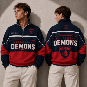 Auspiritmerch Melbourne Demons Quarter Zip Sweatshirt Custom Name Gifts For Fan