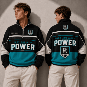 Auspiritmerch Port Adelaide Power Quarter Zip Sweatshirt Custom Name Gifts For Fan