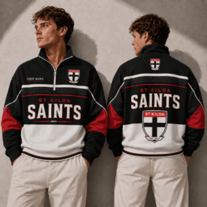Auspiritmerch St Kilda Saints Quarter Zip Sweatshirt Custom Name Gifts For Fan