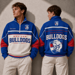 Auspiritmerch Western Bulldogs Quarter Zip Sweatshirt Custom Name Gifts For Fan