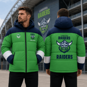 Auspiritmerch Canberra Raiders Waterproof Thickened Down Jacket Custom Name Gifts For Fan