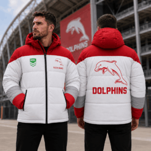 Auspiritmerch Dolphins Waterproof Thickened Down Jacket Custom Name Gifts For Fan