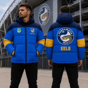 Auspiritmerch Parramatta Eels Waterproof Thickened Down Jacket Custom Name Gifts For Fan