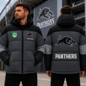 Auspiritmerch Penrith Panthers Waterproof Thickened Down Jacket Custom Name Gifts For Fan