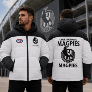 Auspiritmerch Collingwood Magpies Waterproof Thickened Down Jacket Custom Name Gifts For Fan