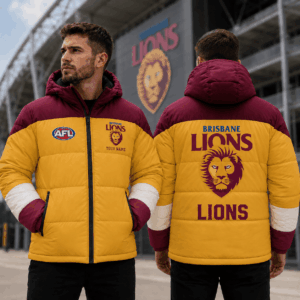 Auspiritmerch Brisbane Lions Waterproof Thickened Down Jacket Custom Name Gifts For Fan