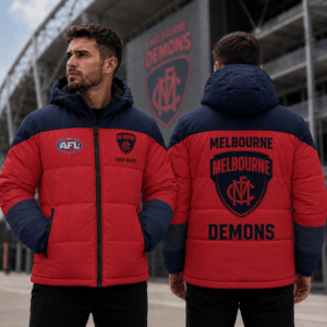 Auspiritmerch Melbourne Demons Waterproof Thickened Down Jacket Custom Name Gifts For Fan