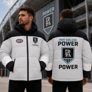 Auspiritmerch Port Adelaide Power Waterproof Thickened Down Jacket Custom Name Gifts For Fan